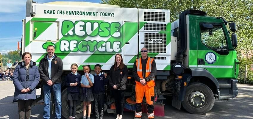 Local Primary School pupil creates eye-catching new design for our Road Sweeper