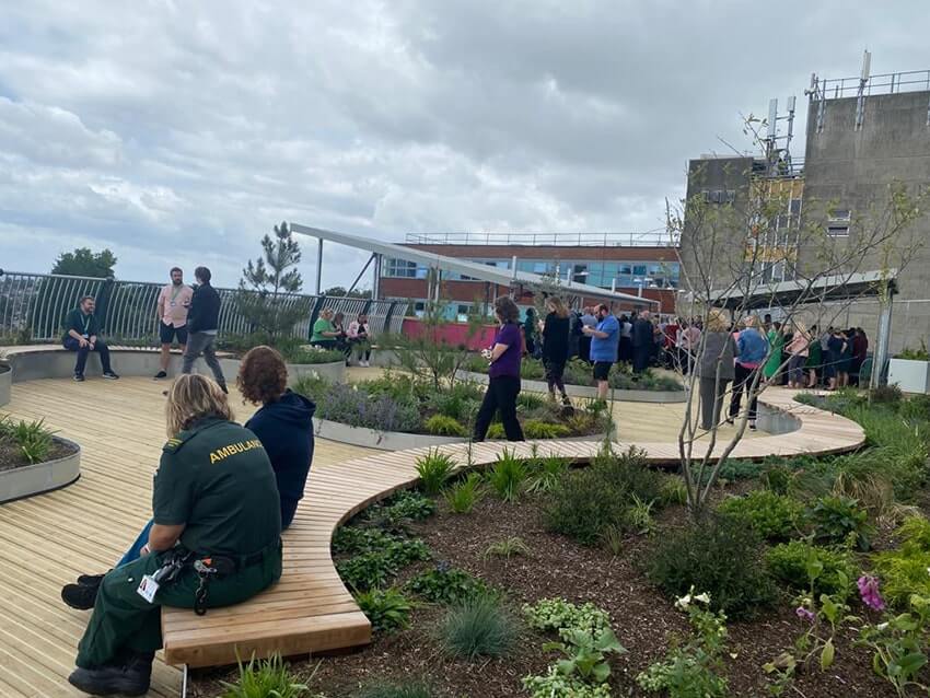 NHS Staff enjoying their new break area